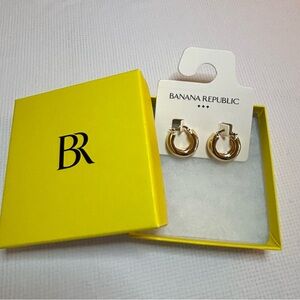 Banana Republic Gold Bubble Hoop Earrings. NWT, Never Worn.